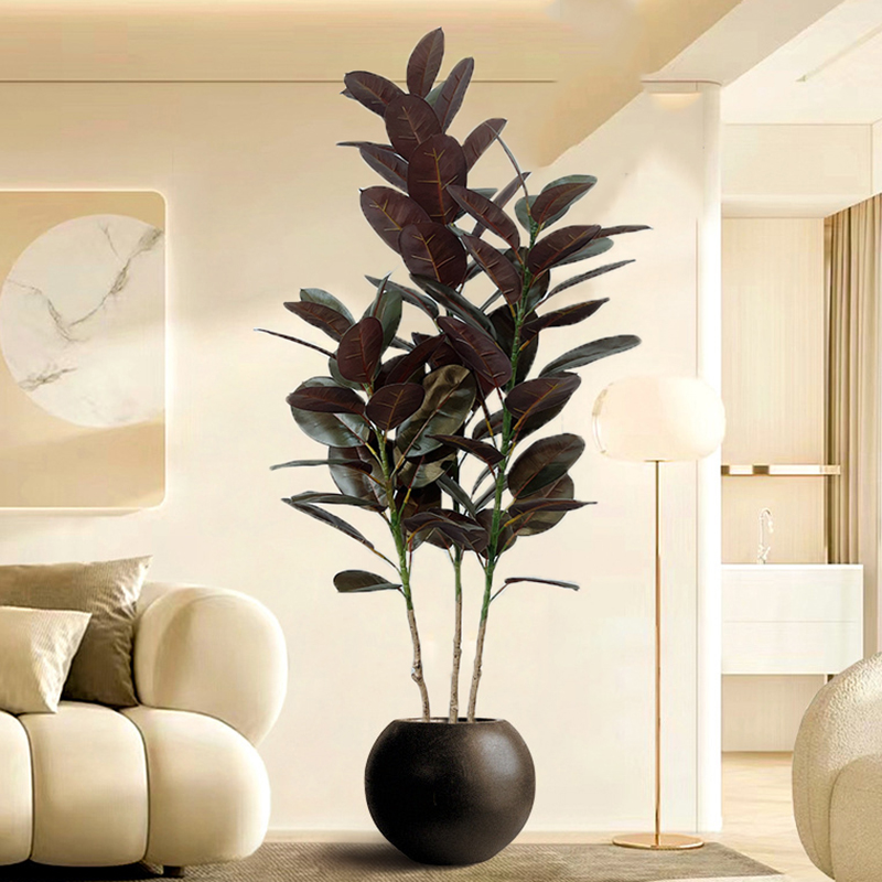 Rubber Plant Ficus - 13–70 Zoll großer Ficus-Baum, künstlicher Gummibaum,