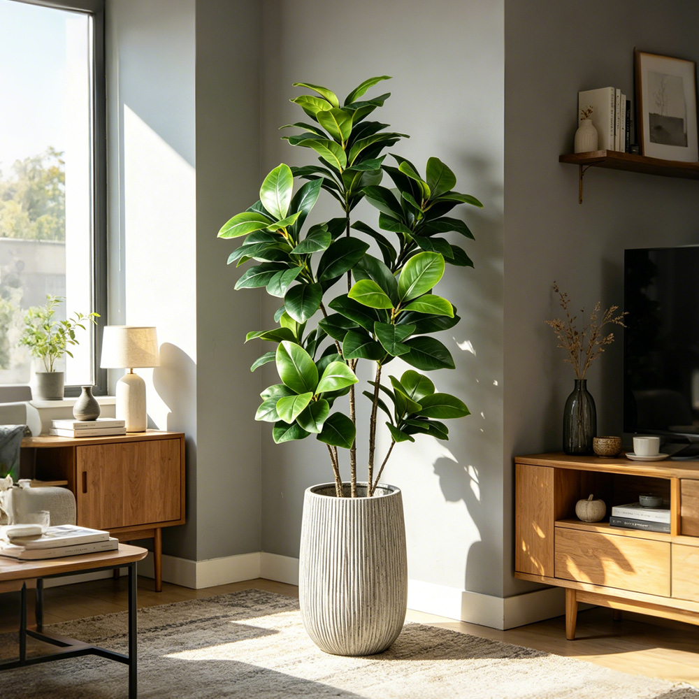 Rubber Plant Ficus - 74-140 cm großer künstlicher Banyanbaum, tropischer