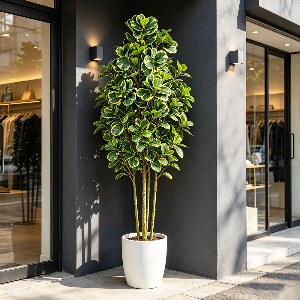 Rubber Plant Ficus - 76cm/115cm Künstlicher Ficusbaum, große künstliche Banyan-Pflanze,